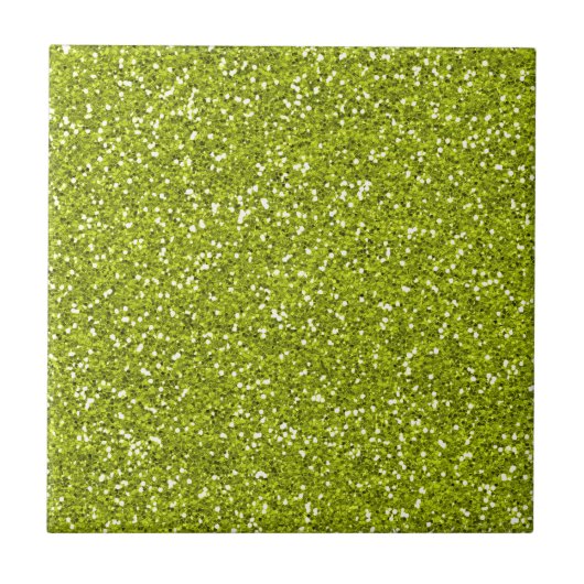 Stijlvol Lime Green Glitter Tegeltje (Voorkant)