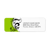 Stijlvol lime groen retour adres label (Voorkant)