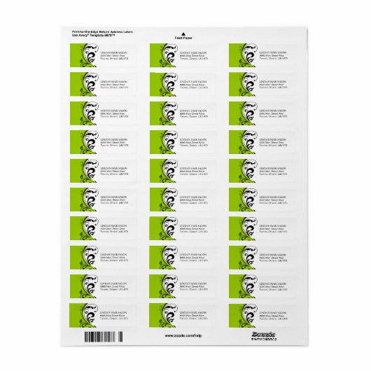 Stijlvol lime groen retour adres label (Full Sheet)