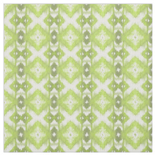 Stijlvol Limoen Olive Green White Ikat Tribal Patt Stof