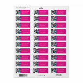 Stijlvol lintlintje Hot Pink Zebra afdrukken Etiket (Full Sheet)