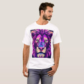 Stijlvol Lion Design met geometrische flair T-shirt (Voorkant volledig)