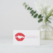 Stijlvol Lips Makeup Artist Visitekaartje (Staand voorkant)