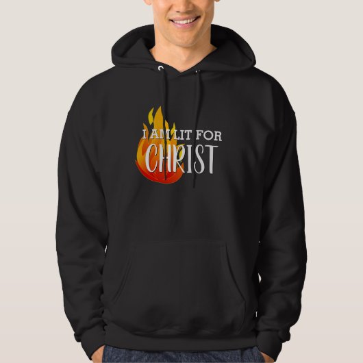 Stijlvol LIT VOOR CHRIST Christelijk Hoodie (Voorkant)