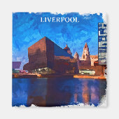 Stijlvol Liverpool Engeland Panorama Uitzicht schi Magneet (Voorkant)