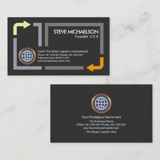 Stijlvol logistiek transport Border Freight Owner Visitekaartje (Voorkant / Achterkant)