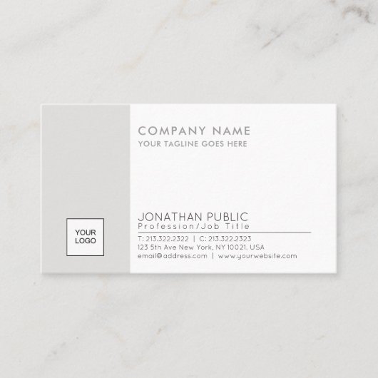 Stijlvol Logo in Corporate Modern Professional Visitekaartje (Voorkant)