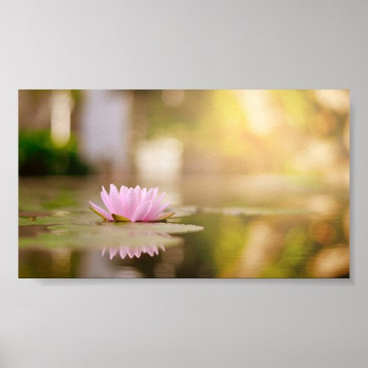 Stijlvol Lotus Bloem Landschap, Zen Poster (Voorkant)