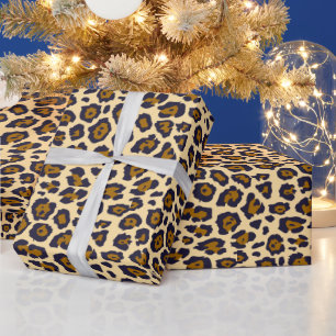 Stijlvol luipaard dierprint patroon bruin beige cadeaupapier