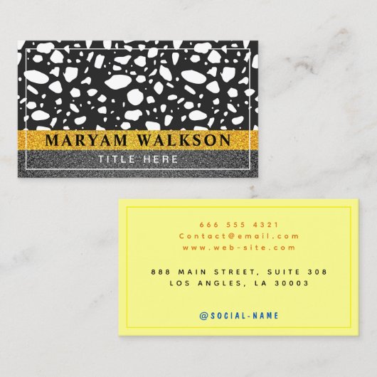 Stijlvol, luxe, elegant, chique en moderne rand contactkaartje (Voorkant / Achterkant)