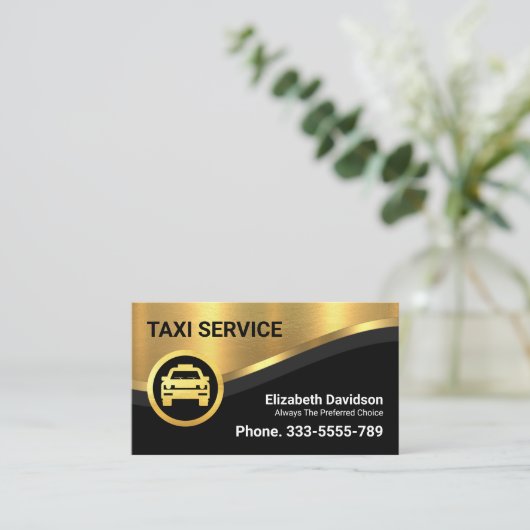 Stijlvol luxe Gold Curve Wave rijden Visitekaartje (Staand voorkant)