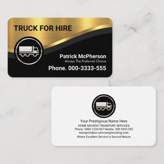 Stijlvol luxe Gold Curve Wave rijden Visitekaartje (Voorkant / Achterkant)