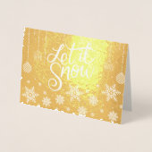 Stijlvol luxe goud laat het sneeuwen Kerstmis Folie Kaarten (Voorkant)