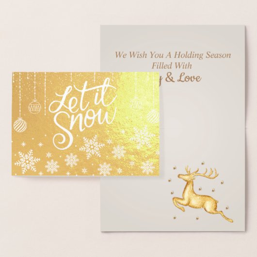 Stijlvol luxe goud laat het sneeuwen Kerstmis Folie Kaarten (Display)