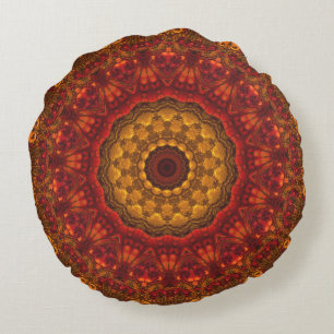 Stijlvol luxe herfst Tones Mandala Design Rond Kussen