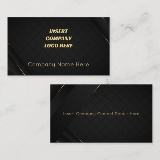Stijlvol Luxe Zwart en Goud Visitekaartje (Voorkant / Achterkant)