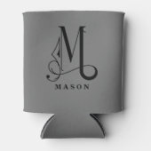 Stijlvol M-monogram met schuifletter met achternaa Blikjeskoeler (Voorkant)