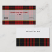 Stijlvol MacQueen Clan aangepast Visitekaartje (Voorkant / Achterkant)