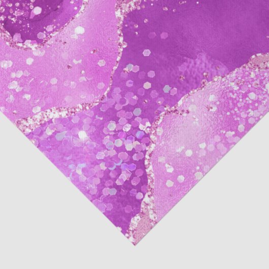 Stijlvol magenta roze schuim glitter agate tissuepapier (Detail)