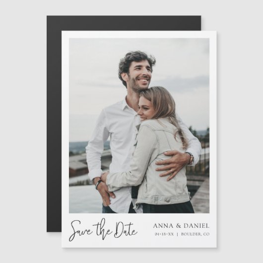 Stijlvol magnetisch sparen de Data met Modern Manu Magnetische Uitnodiging (Voorkant / Achterkant)