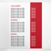 Stijlvol Make-up ontwerp, schoonheidssalon Tri-Fol Drieluik Uitnodiging (Binnenkant midden)