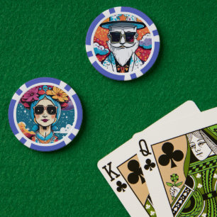 Stijlvol Mannen Briefkaart Poker Chips