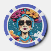 Stijlvol Mannen Briefkaart Poker Chips (Achterkant)