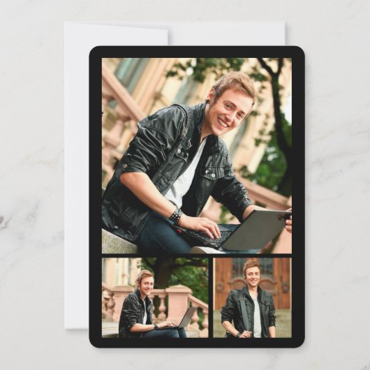 Stijlvol Manuscript Afstuderen Moderne GraduPartij Kaart (Achterkant)