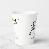 Stijlvol Manuscript Afstuderen Moderne GraduPartij Papieren Bekers (Rechts)