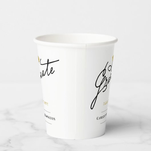 Stijlvol Manuscript Afstuderen Moderne GraduPartij Papieren Bekers (Rechts)