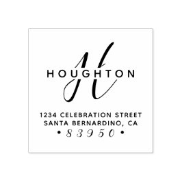 Stijlvol Manuscript Familienaam Naam Retouradres Rubberstempel