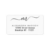 Stijlvol Manuscript Monogram Black Modern Typograf Etiket (Voorkant)