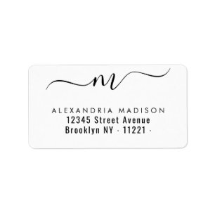 Stijlvol Manuscript Monogram Black Modern Typograf Etiket