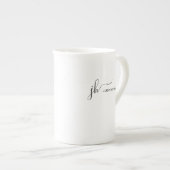 Stijlvol Manuscript Monogram Modern Eenvoudig Gepe Porselein Kop (Voorkant rechts)