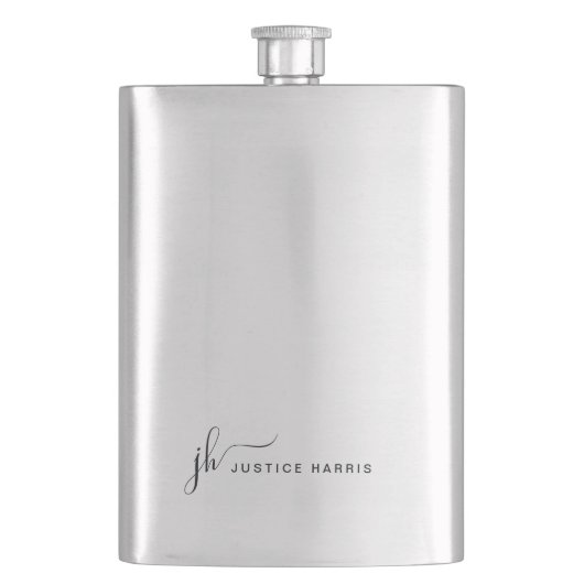 Stijlvol Manuscript Monogram Modern Gepersonalisee Flacon (Voorkant)