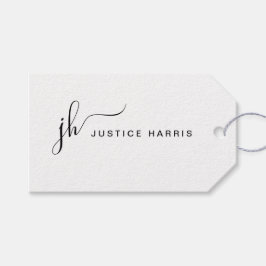 Stijlvol Manuscript Monogram Modern Minimalist Cadeaulabel