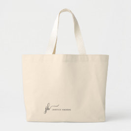 Stijlvol Manuscript Monogram Modern Minimalist Grote Tote Bag