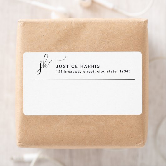 Stijlvol Manuscript Monogram Modern Professional Etiket (Insitu)