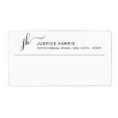 Stijlvol Manuscript Monogram Modern Professional Etiket (Voorkant)