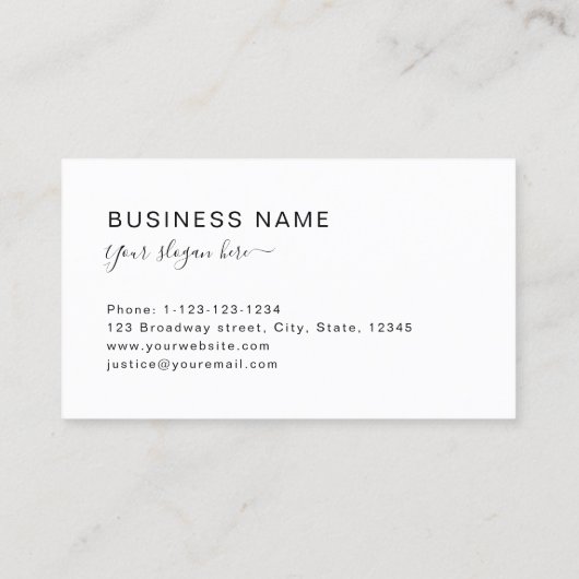 Stijlvol Manuscript Monogram Modern Professional Visitekaartje (Achterkant)