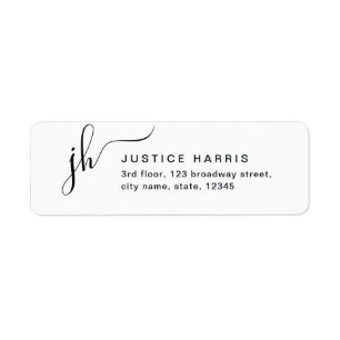 Stijlvol Manuscript Monogram Modern terugkeeradres Etiket