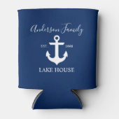 Stijlvol Manuscript Nautical Anchor Lake House Blu Blikjeskoeler (Voorkant)
