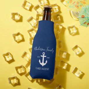 Stijlvol Manuscript Nautical Anchor Lake House Blu Flesjeskoeler