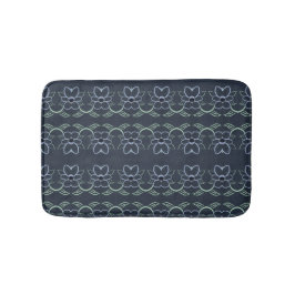 Stijlvol marineblauw bloemenmat badmat