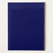 Stijlvol marineblauw rood gestreepte initiaal mono planner (Achterkant)