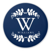 Stijlvol marinemonogram keramische knop (Voorkant)