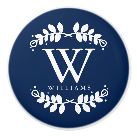 Stijlvol marinemonogram keramische knop (Voorkant)