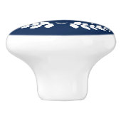 Stijlvol marinemonogram keramische knop (Zijkant)