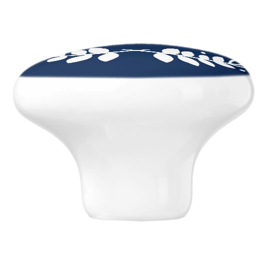 Stijlvol marinemonogram keramische knop (Zijkant)