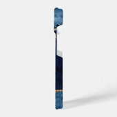 Stijlvol marinesonblauw agate Geode Gold Script-mo iPhone Hoesje (Linkerkant)